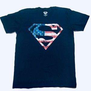 TM & DC Comics Superman Patriotic Navy Blue Tee -L